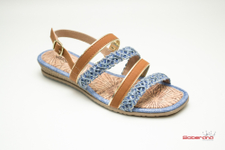 Sand�lia Mississipi rasteira jeans