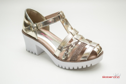 Sand�lia Pink Cats Ouro