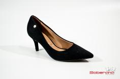 Scarpin Vizzano Salto Fino Camurça Preto
